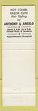 Matchbook Cover - Continental Men's Barber Salon Florham Park NJ