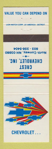 Matchbook Cover - Crest Chevrolet North Conway NH