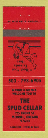 Matchbook Cover - Spud Cellar Merrill OR girlie