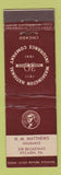Matchbook Cover George Washington Insurance 1941 HM Matthews Pitcairn PA feature