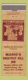 Matchbook Cover - Mario's Chestnut Hill Inn Saylorsburg PA