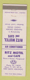 Matchbook Cover - Ritz Motel Cafe Fort Smith AR