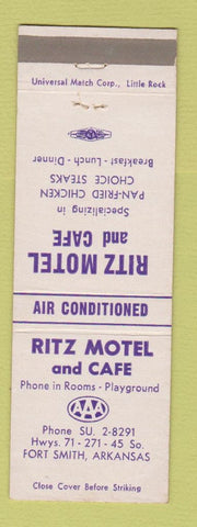 Matchbook Cover - Ritz Motel Cafe Fort Smith AR