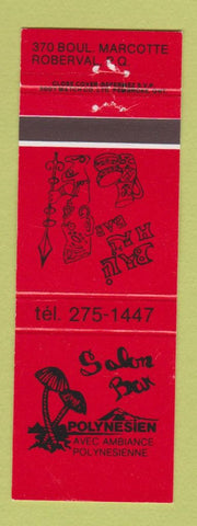Matchbook Cover - Salon Bar Polynesie tiki Roberval QC