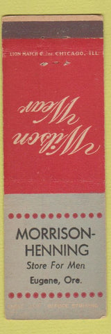 Matchbook Cover - Wilson Men's Clothes Morrison Henning Eugene OR