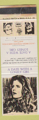 Matchbook Cover - Pan Am NZ Movie Date with Lonely Girl Candice Bergen WORN