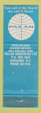 Matchbook Cover - Pan Am New Zealand Movie Midnight Man Susan Clark WEAR