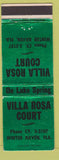 Matchbook Cover - Villa Rosa Court Winter Haven FL