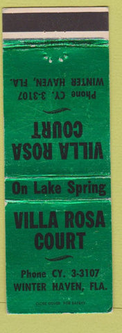 Matchbook Cover - Villa Rosa Court Winter Haven FL