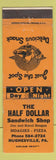 Matchbook Cover - Half Dollar Sandwich Shop Hughesville PA pizza WEAR