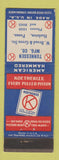 Matchbook Cover - Koetherized Pistons Hazleton PA Tunnssen