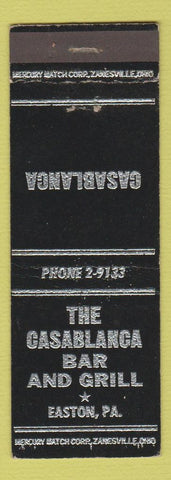 Matchbook Cover - Casablanca Bar Grill Easton PA