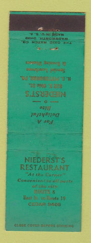 Matchbook Cover - Niederst's Restaurant