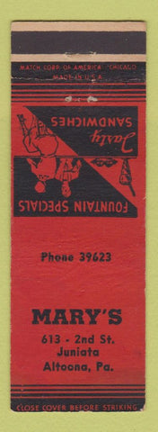 Matchbook Cover - Mary's Altoona PA WEAR