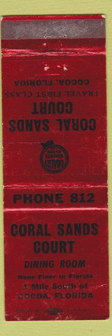Matchbook Cover - Coral Sands Court Cocoa FL