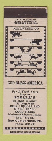 Matchbook Cover - Stella's New Cumberland PA