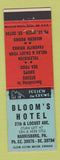 Matchbook Cover - Bloom's Hotel Harrisburg PA