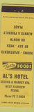 Matchbook Cover - Al's Hotel West Fairfield PA