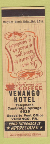 Matchbook Cover - Venango Hotel PA rooster