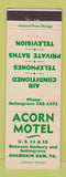 Matchbook Cover - Acorn Motel Shamokin Dam PA