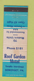 Matchbook Cover - Roof Garden Motel Somerset PA WEAR