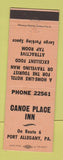Matchbook Cover - Canoe Place Inn Port Allegany PA