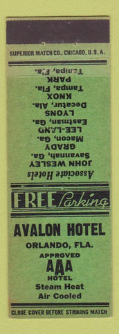 Matchbook Cover - Avalon Hotel Orlando FL