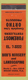 Matchbook Cover - Bob's Nursery Mount Dora FL Ortho Fertilizer