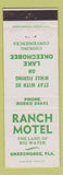 Matchbook Cover - Ranch Motel Okeechobee FL