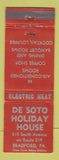 Matchbook Cover - De Soto Holiday House Bradford PA