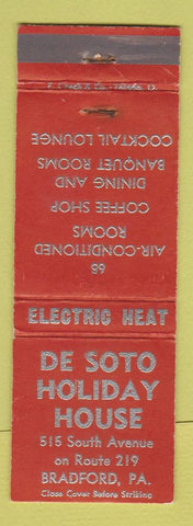 Matchbook Cover - De Soto Holiday House Bradford PA