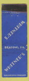 Matchbook Cover - Whitner's Reading PA