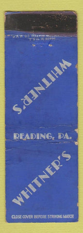 Matchbook Cover - Whitner's Reading PA