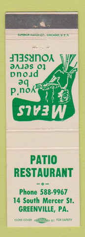 Matchbook Cover - Patio Restaurant Greenville PA girlie