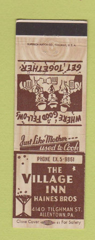 Matchbook Cover - Village Inn Allentown PA
