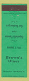 Matchbook Cover - Brown's Diner West Reading PA Federal hamburgers