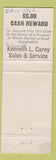 Matchbook Cover - Carey's Texaco oil gas Boonville MO