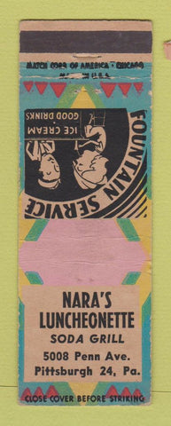 Matchbook Cover - Nara's Luncheonette Pittsburgh PA WEAR