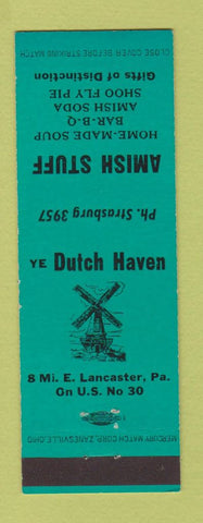 Matchbook Cover - Amish Stuff BBQ Lancaster PA Ye Dutch Haven