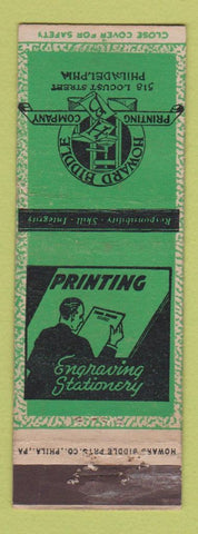 Matchbook Cover - Howard Biddle Printing Philadelphia PA