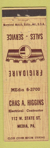 Matchbook Cover - Chas A Higgins Frigidaire Media PA