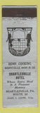 Matchbook Cover - Shartlesville Hotel PA