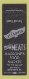 Matchbook Cover - Marrone's Food Market Lewistown PA