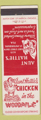 Matchbook Cover - Aunt Hattie's Chicken in the Woodpile St Petersburg FL