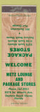 Matchbook Cover - Metz Lounge Package Stores Daytona Beach Shores FL