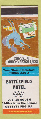 Matchbook Cover - Battlefield Motel Gettysburg PA