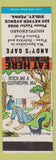 Matchbook Cover - Any's Cafe Sibley PA shuffleboard hillbilly