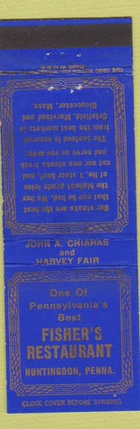 Matchbook Cover - Fisher's Restaurant Huntingdon PA