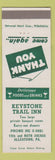 Matchbook Cover - Keystone Trail Inn Allentown PA