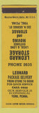 Matchbook Cover - Leonard Storage Moving Trucking York PA